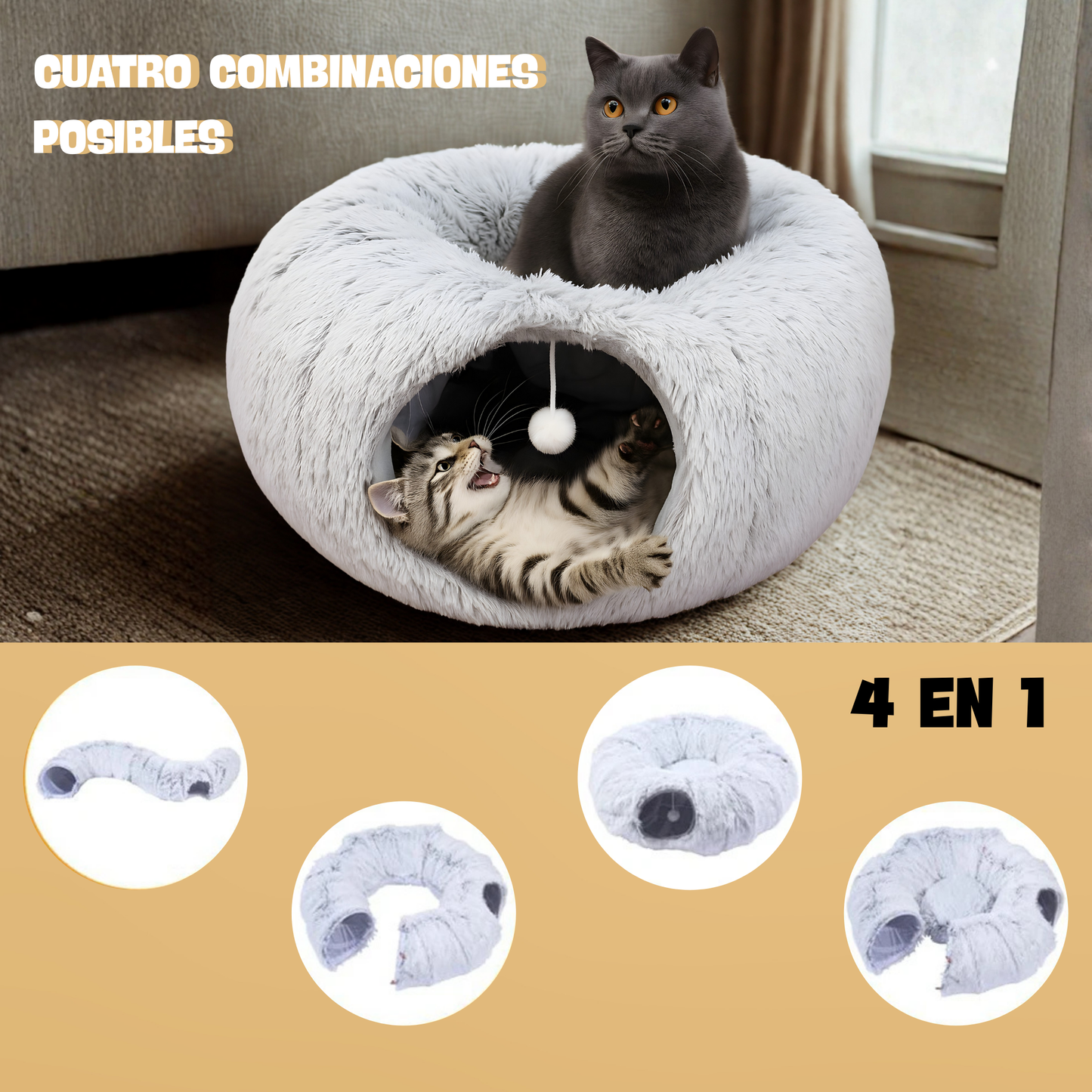 Cama 2 en 1 para gatos